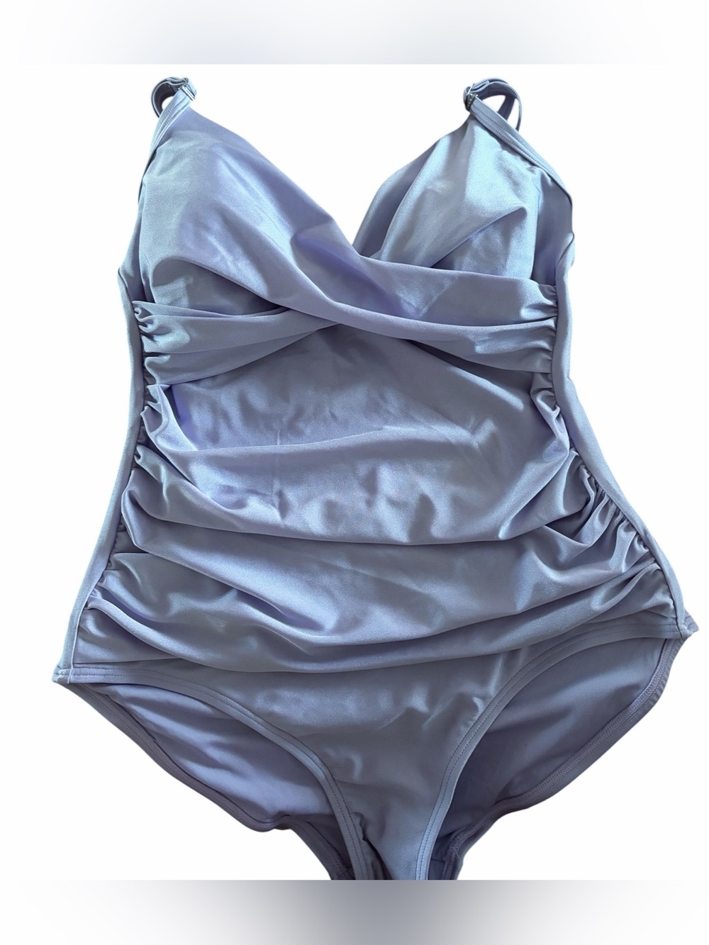 Dkny Womens Shirred Bandeau Swimsuit light purple New L - Picture 1 of 4
